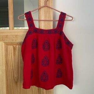 Embroidered Top in Double Cotton Gauze